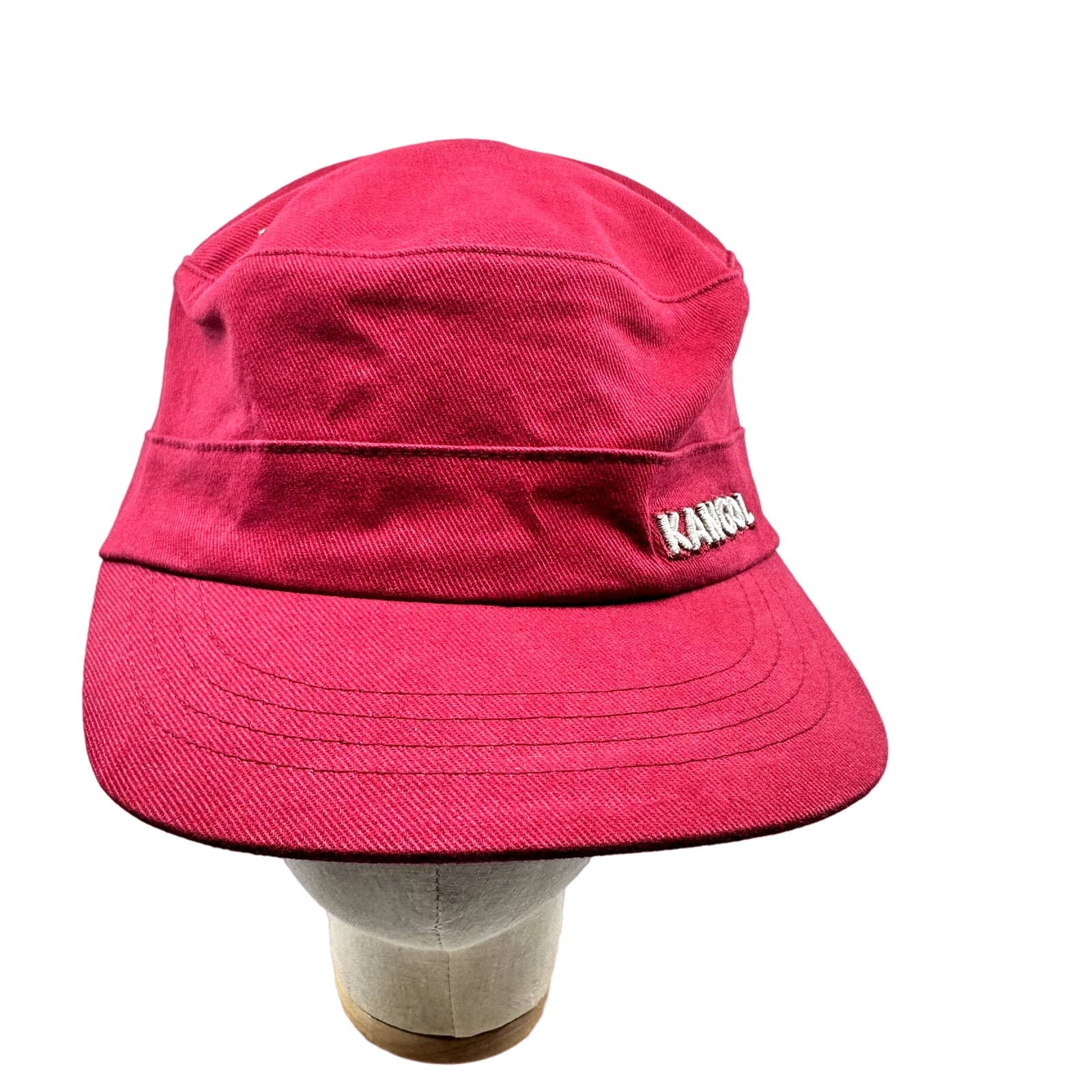Kangol Mens Cotton Twill Army Cap Spell Out Logo Embroidered Cardinal Size S-M