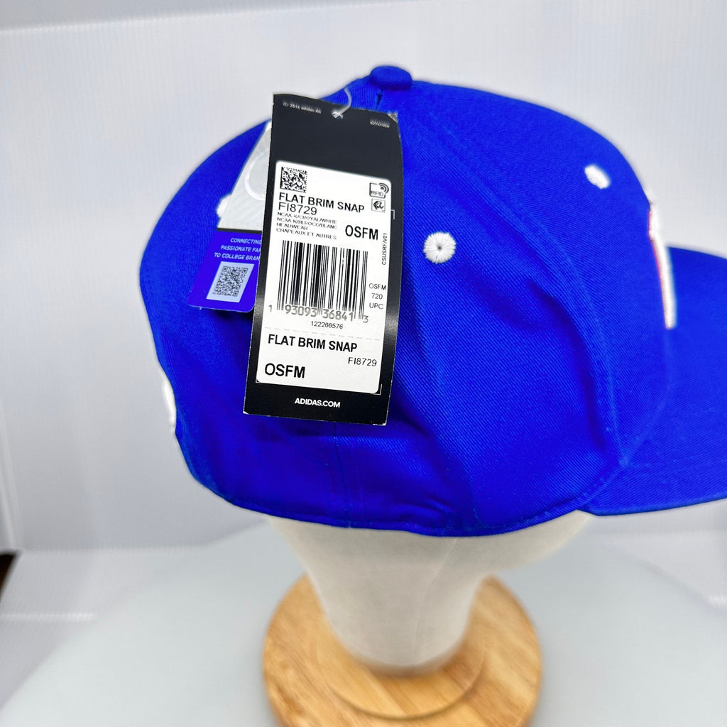 Adidas Men's Hat Flat Brim Snap University of Kansas Jayhawks Blue OSFM