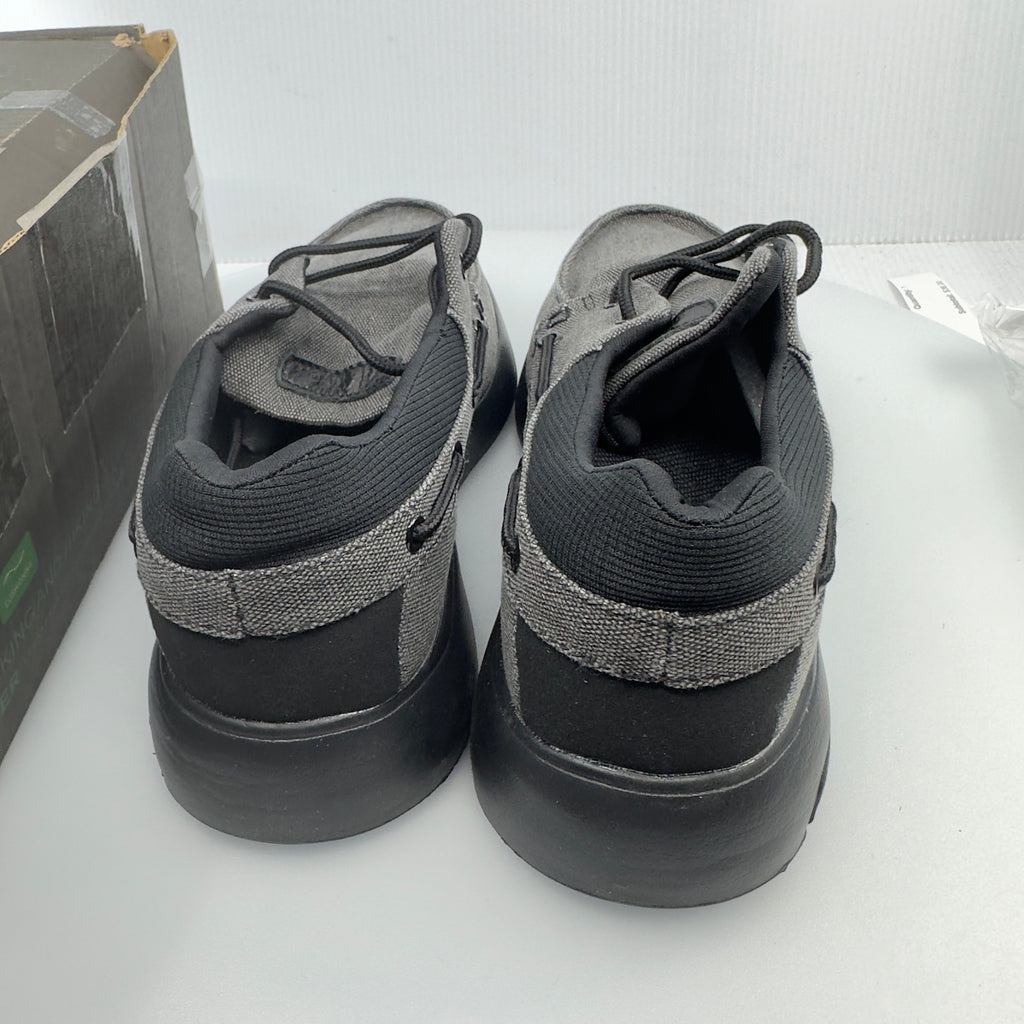 OrthoComfoot Mens Arc Support Casual Canvas Slip On Shoes Gray/Black Size 9 M
