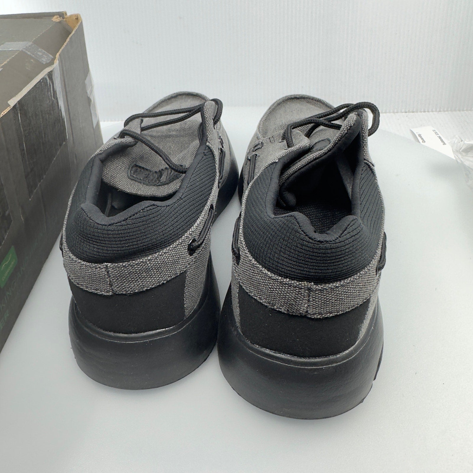 OrthoComfoot Mens Arc Support Casual Canvas Slip On Shoes Gray/Black Size 9 M