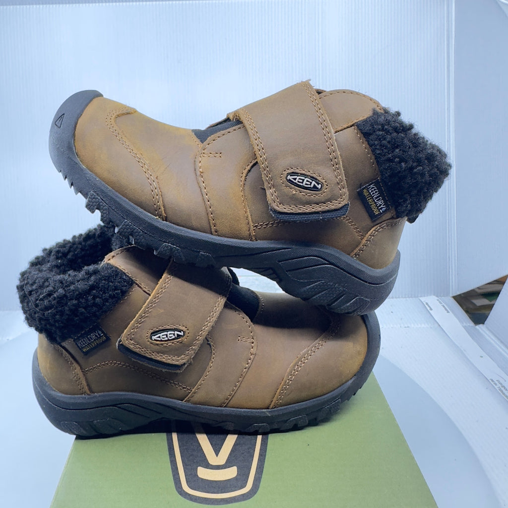Keen Kids  Chukka Boots Kootenay IV Mid Hook & Loop Ankle Shoes Brown Size 11
