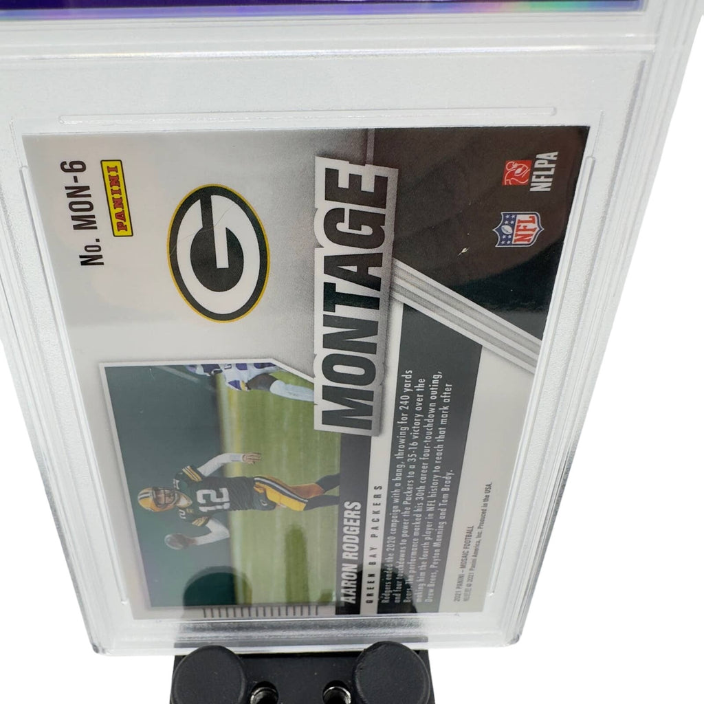 2021 Panini Mosaic Montage Football Aaron Rodgers Packers MINT Grade 9