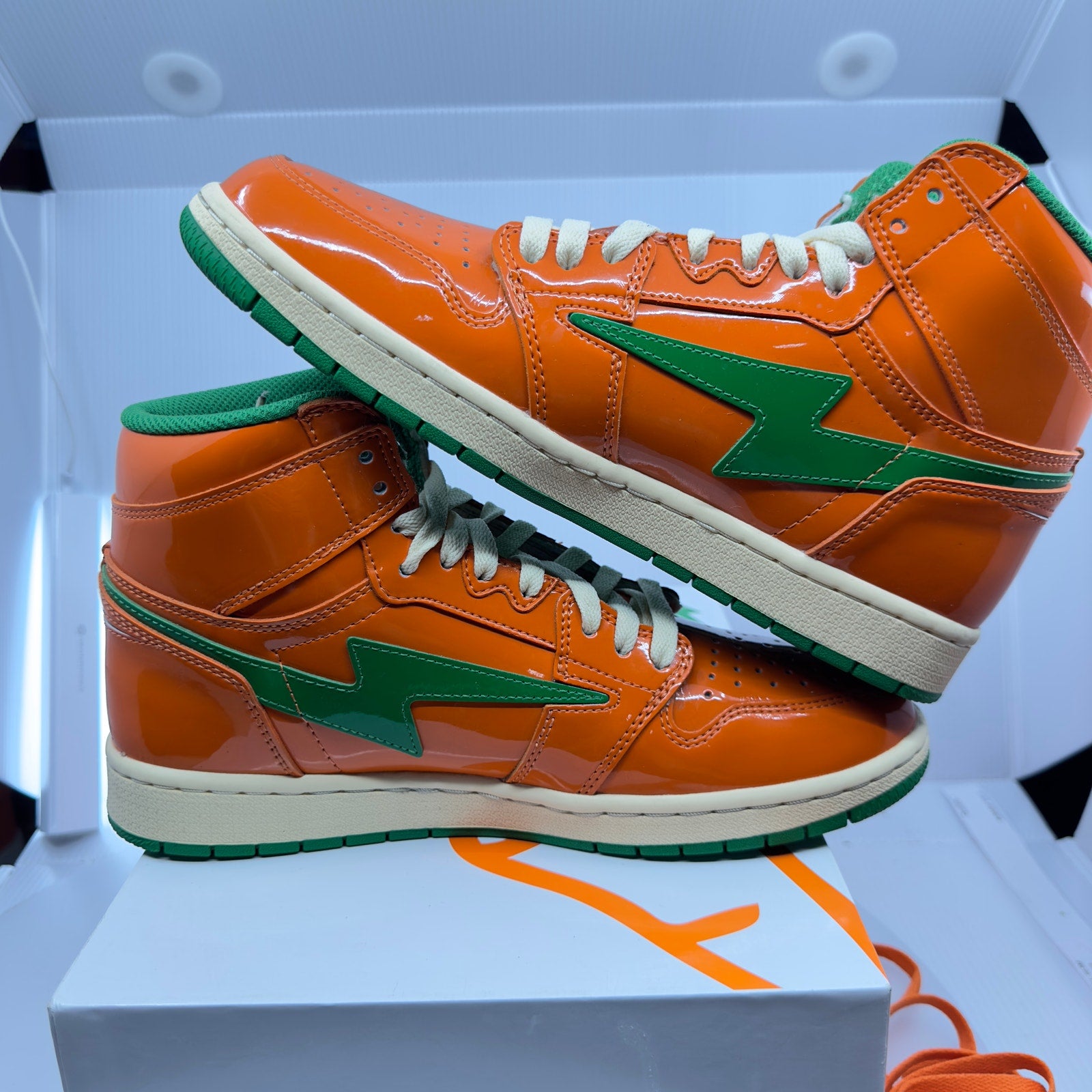Reves Sport Paris Mens Shoes Kool Kiy '85 Hi Top Athletic Sneakers Orange 9.5