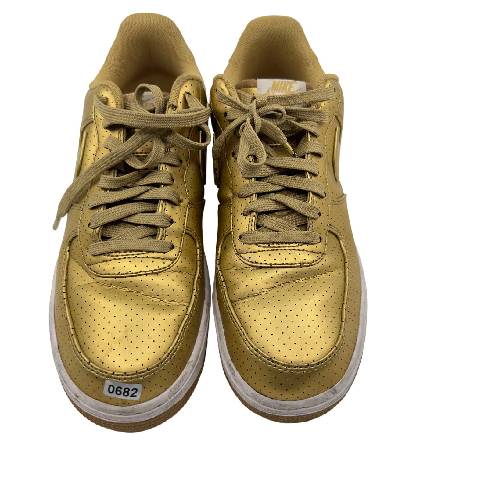 Nike Mens Sneakers Air Force 1 Low '07 LV8 718152-700 Lace Up Gold Size 10