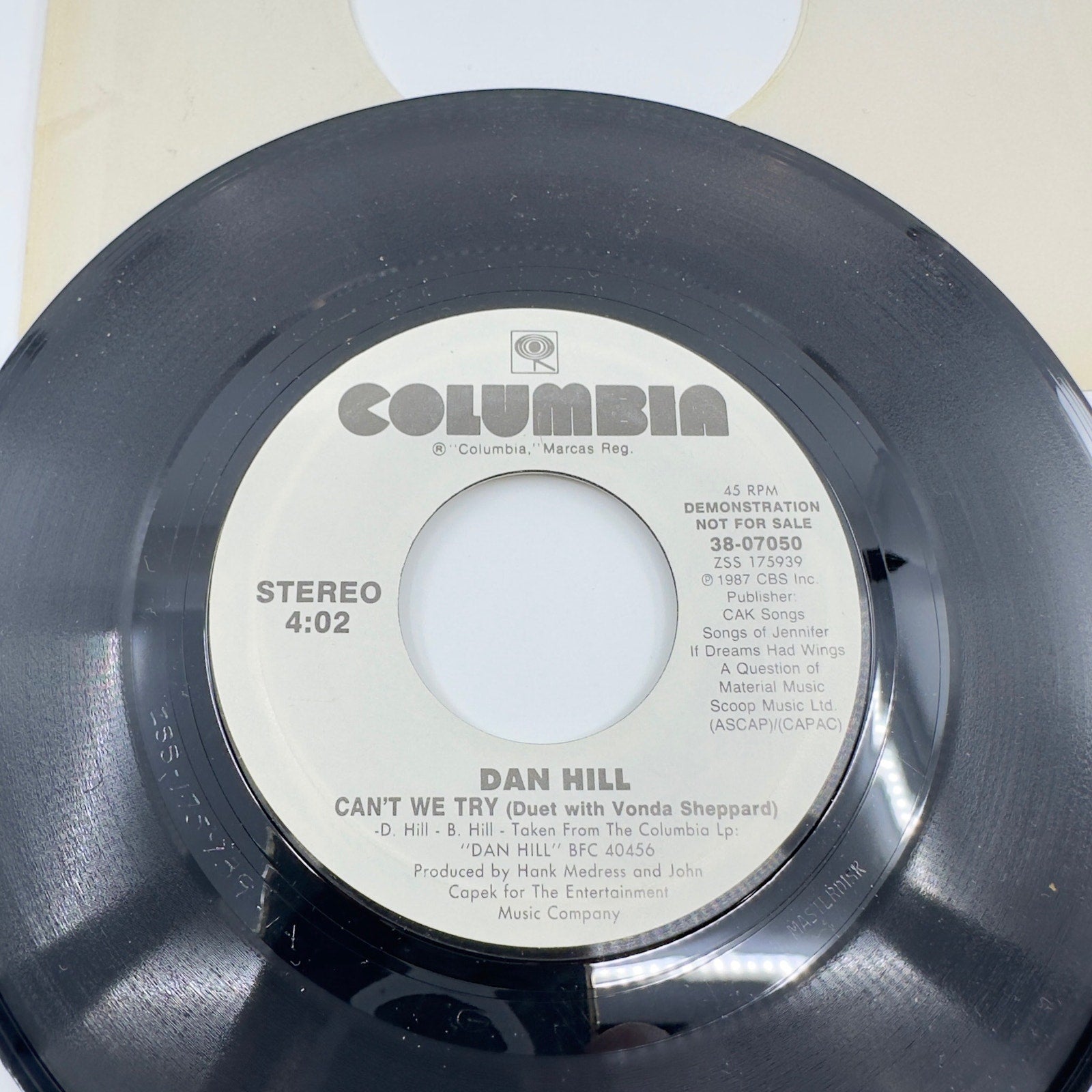 Dan Hill With Vonda Shepard Can't We Try Vinyl Record Album