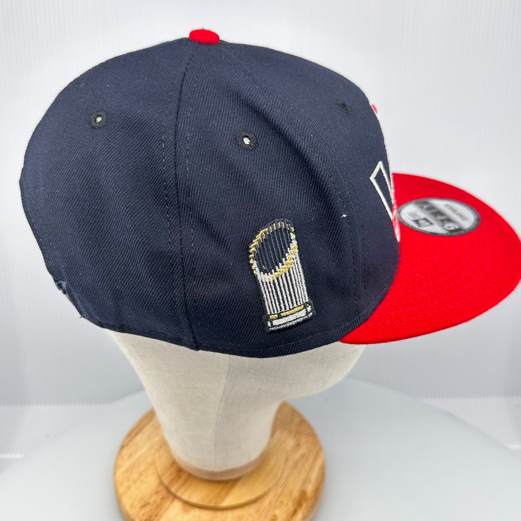 New Era Mens Boston Red Sox Adjustable 9Fifty MLB Straight Brim Cap Blue Sz OS