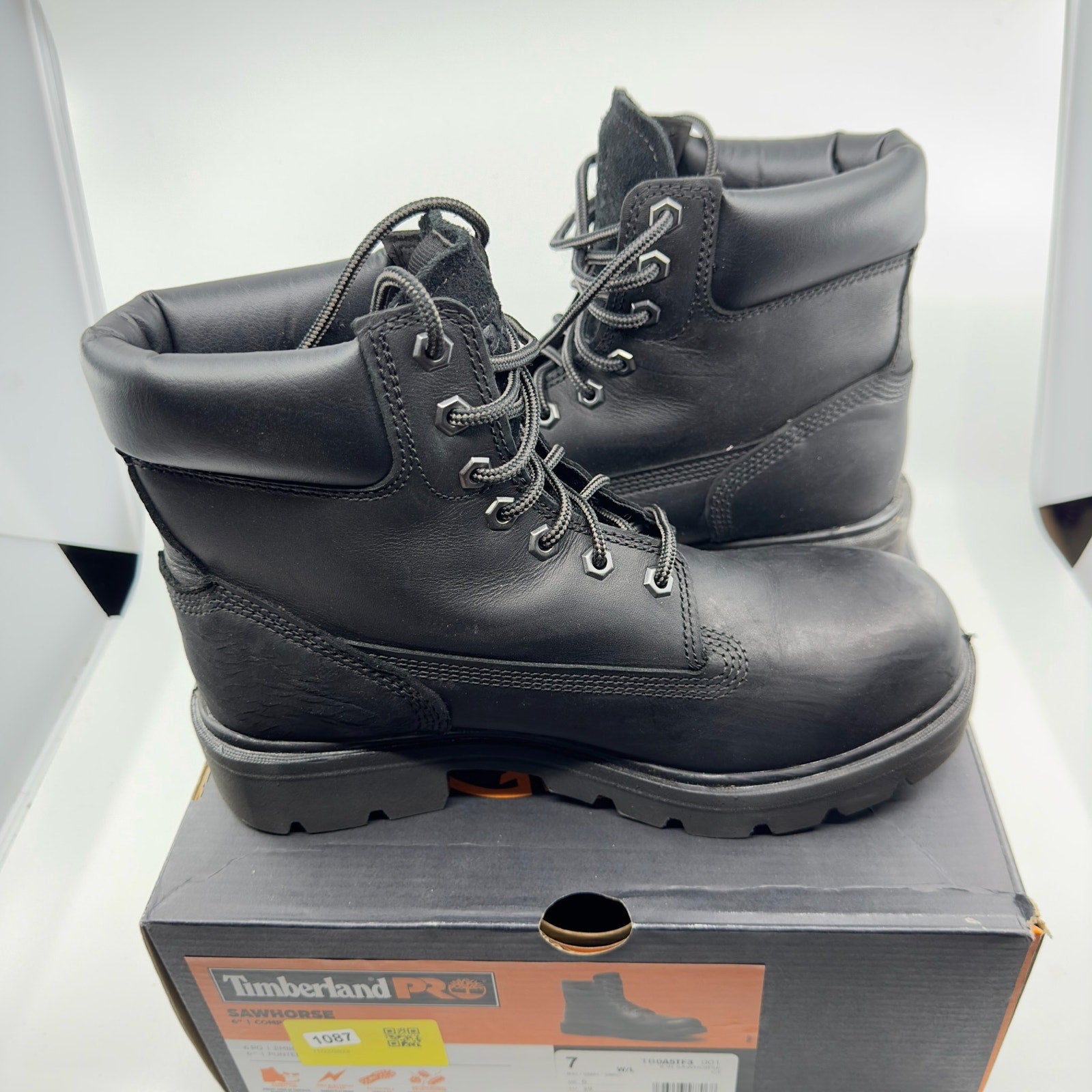 Timberland PRO Sawhorse 6" Composite Safety Toe Work Boots Black Mens Size 7