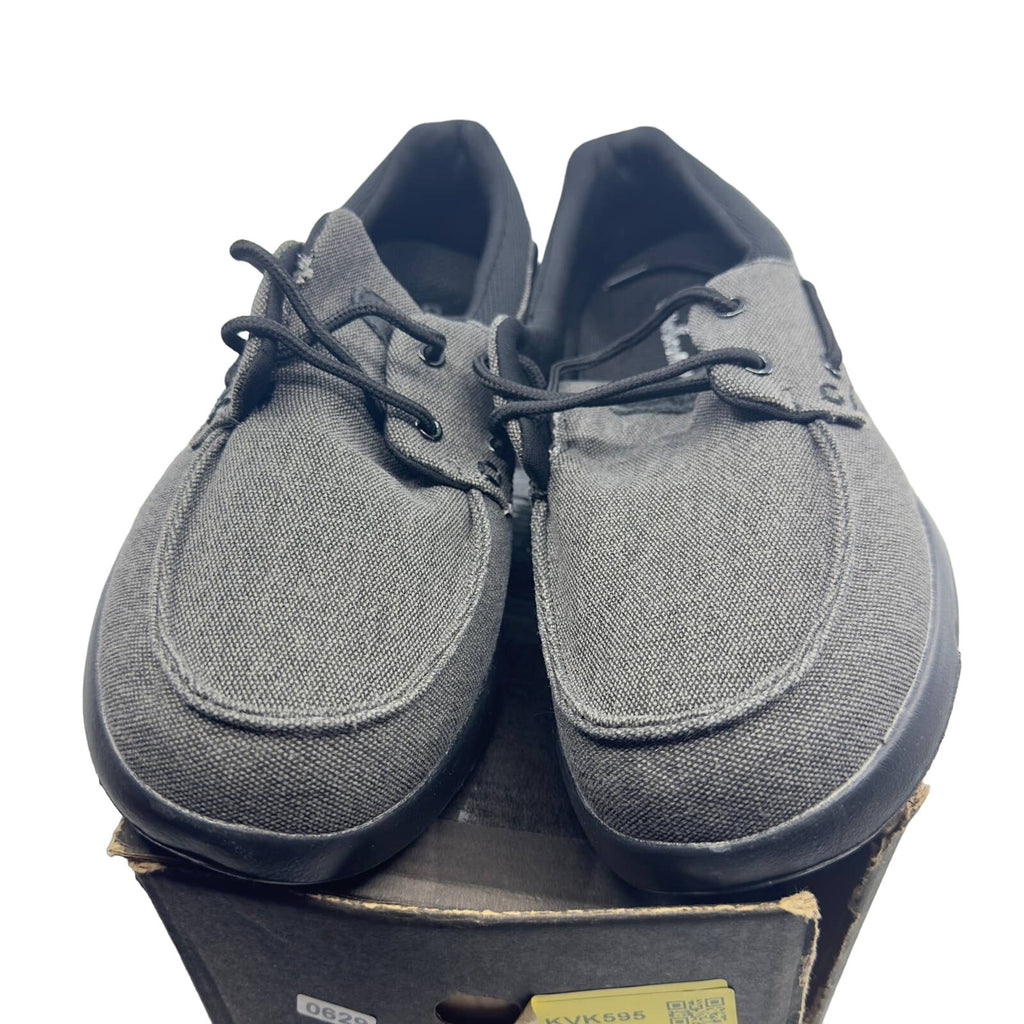 OrthoComfoot Mens Arc Support Casual Canvas Slip On Shoes Gray/Black Size 9 M