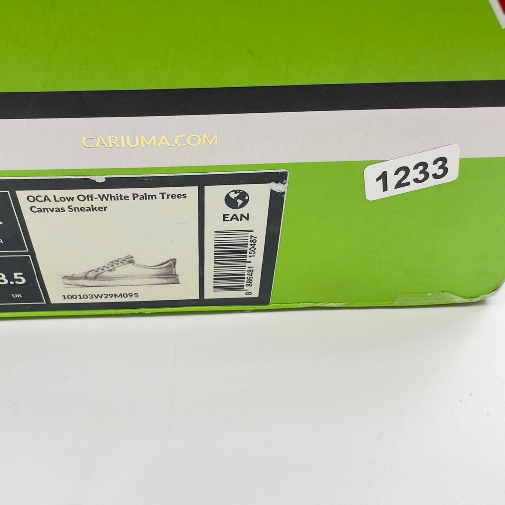 Cariuma Oca Low Top Palm Trees Sneaker Casual Shoes Off White Black Size 9.5/11