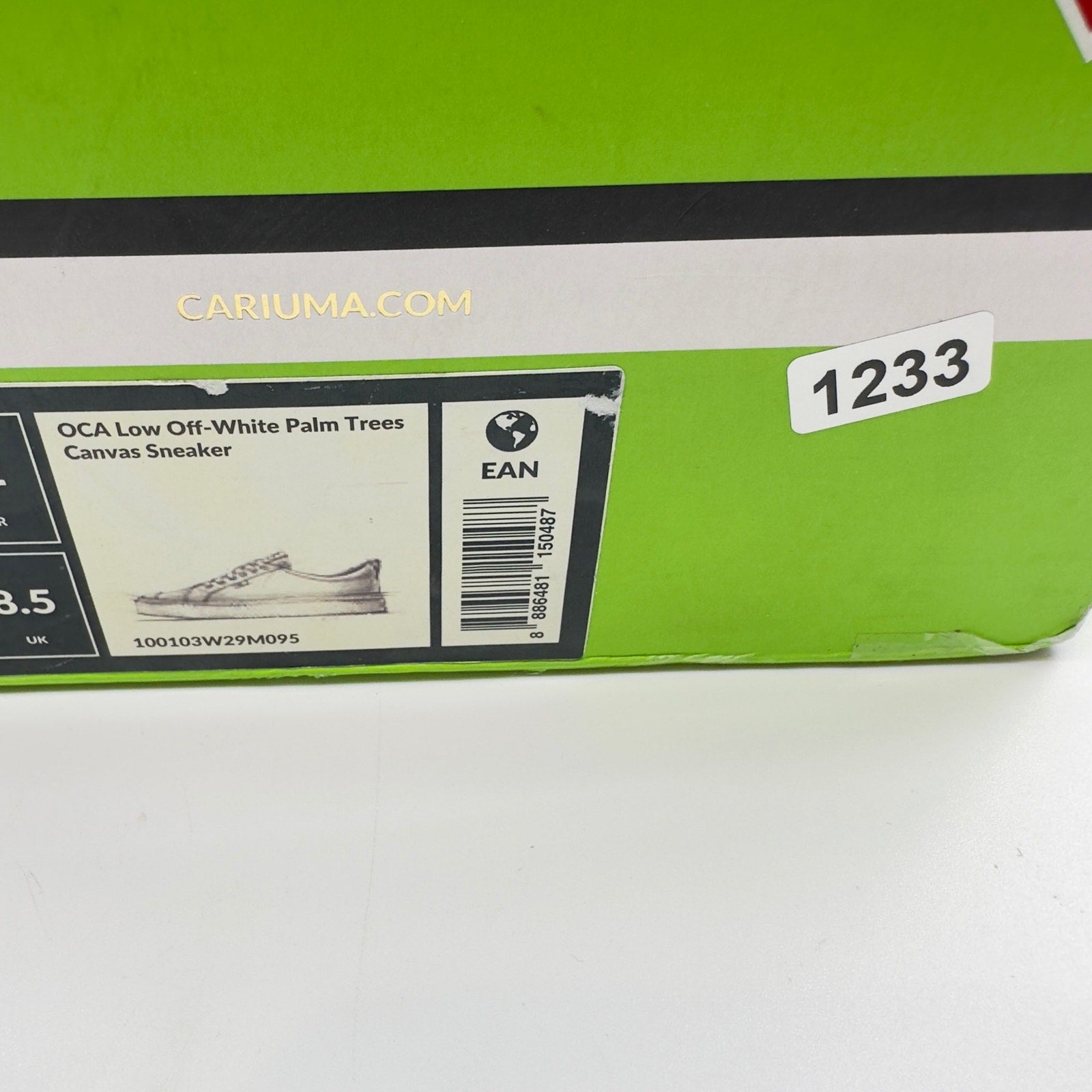 Cariuma Oca Low Top Palm Trees Sneaker Casual Shoes Off White Black Size 9.5/11