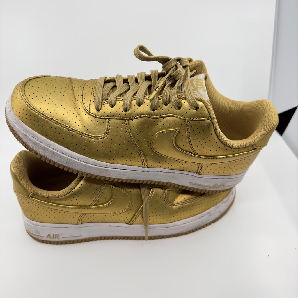 Nike Mens Sneakers Air Force 1 Low '07 LV8 718152-700 Lace Up Gold Size 10