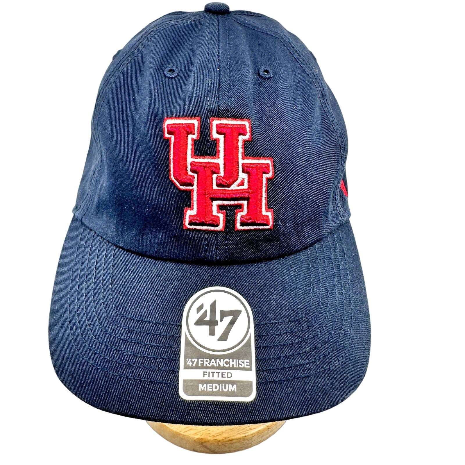 47 Brand Mens University of Houston Cougars Hat Cap Fitted Navy Blue Size Medium