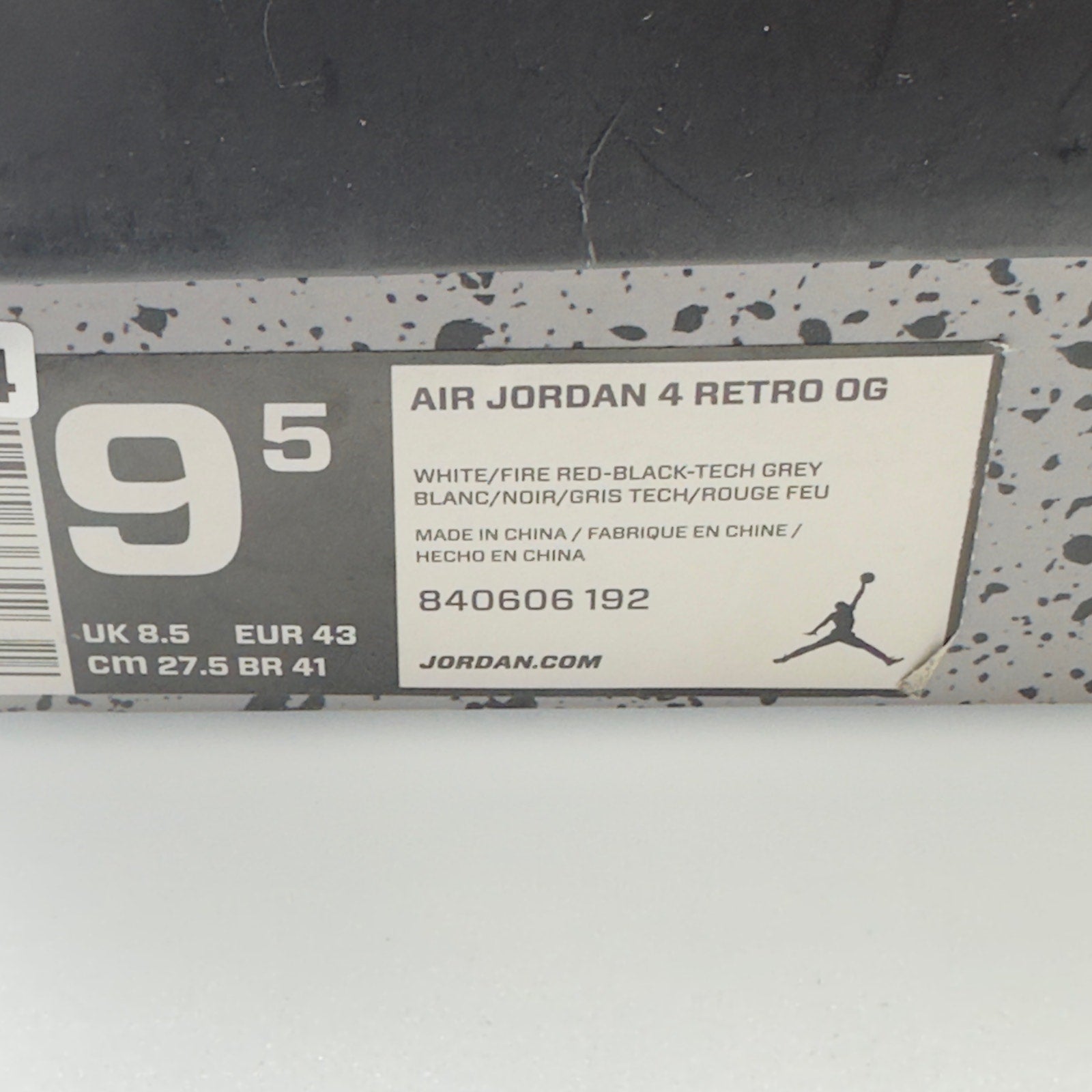 Nike Mens Air Jordan 4 Retro OG Basketball Shoes White/Black Size 9.5 840606-192