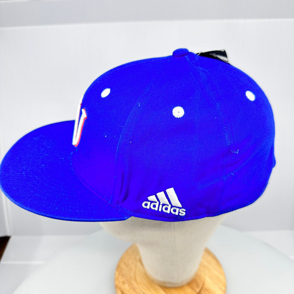 Adidas Men's Hat Flat Brim Snap University of Kansas Jayhawks Blue OSFM