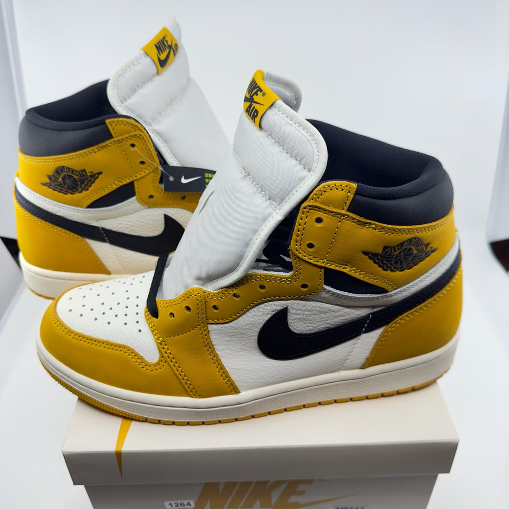 Nike Mens Air Jordan 1 Retro High OG Sneakers DZ5485 701 Yellow Ochre Size 9.5