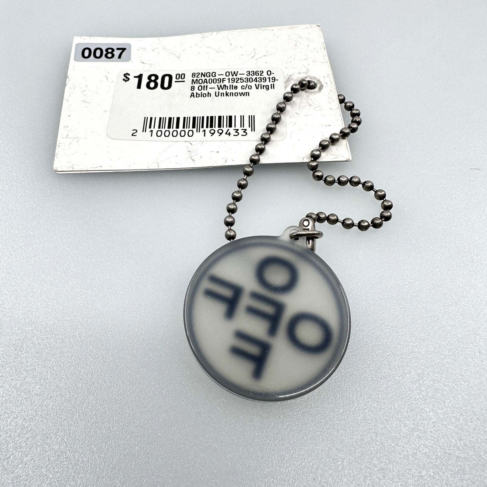 Off-White C/o Virgil Abloh Off Cross Bracelet Embossed Logo Silver Transparent