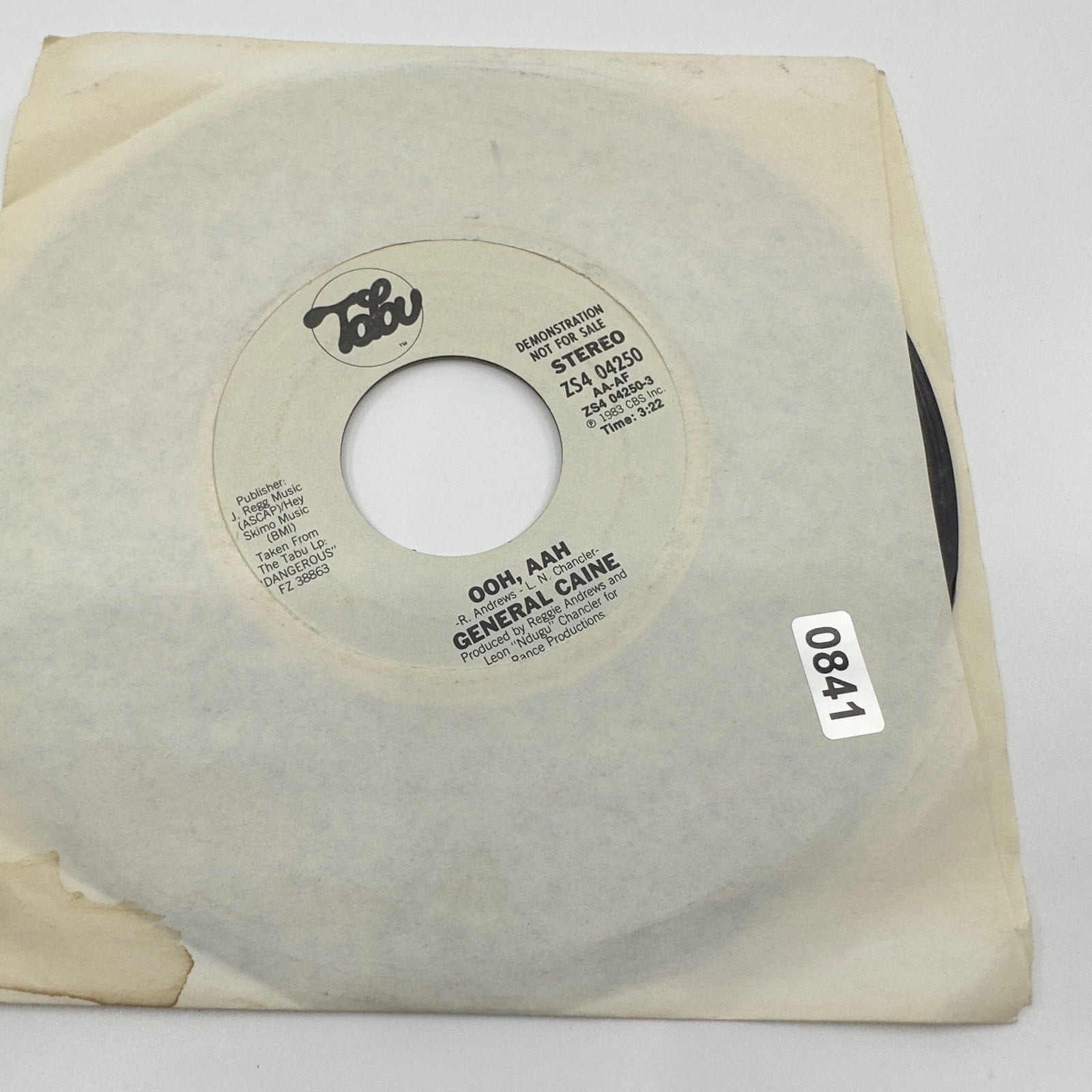General Caine 1983 Demo Vinyl Record Ooh, Aah - LP, Vinyl Records - Rare Vintage
