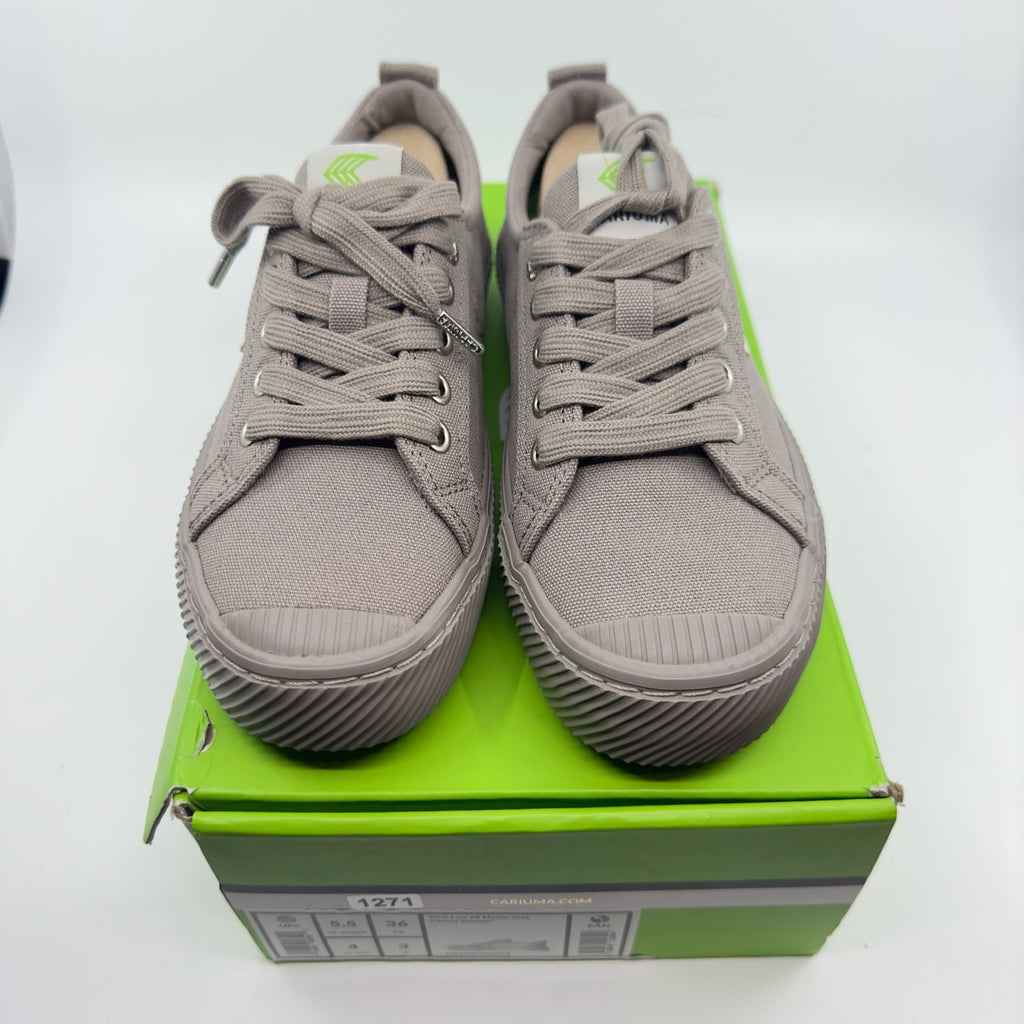 Cariuma Unisex Oca Low Sneaker Shoes Lace-Up All Mystic Grey Canvas Womens 5.5