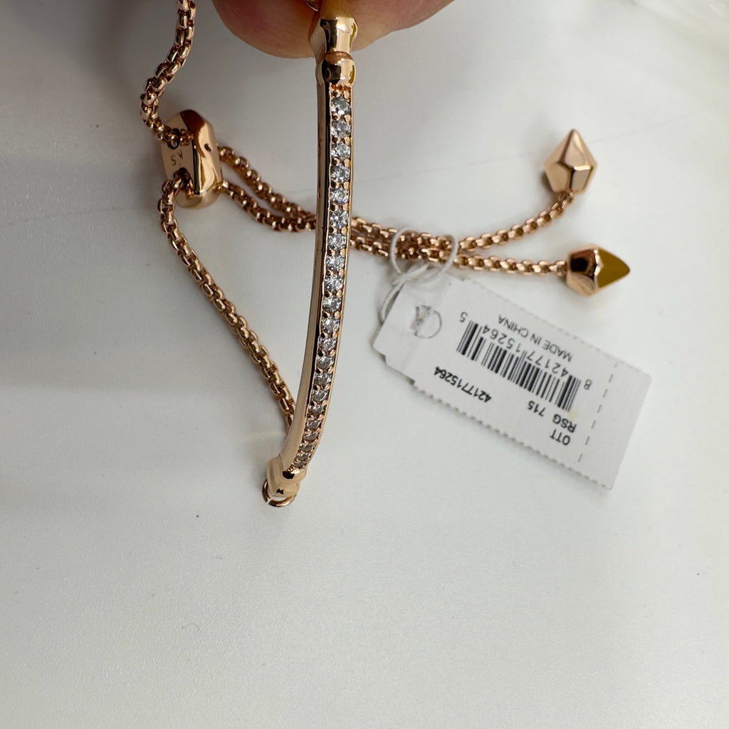 Kendra Scott Womens Ott Bracelet Adjustable Chain Rose Gold Metal White