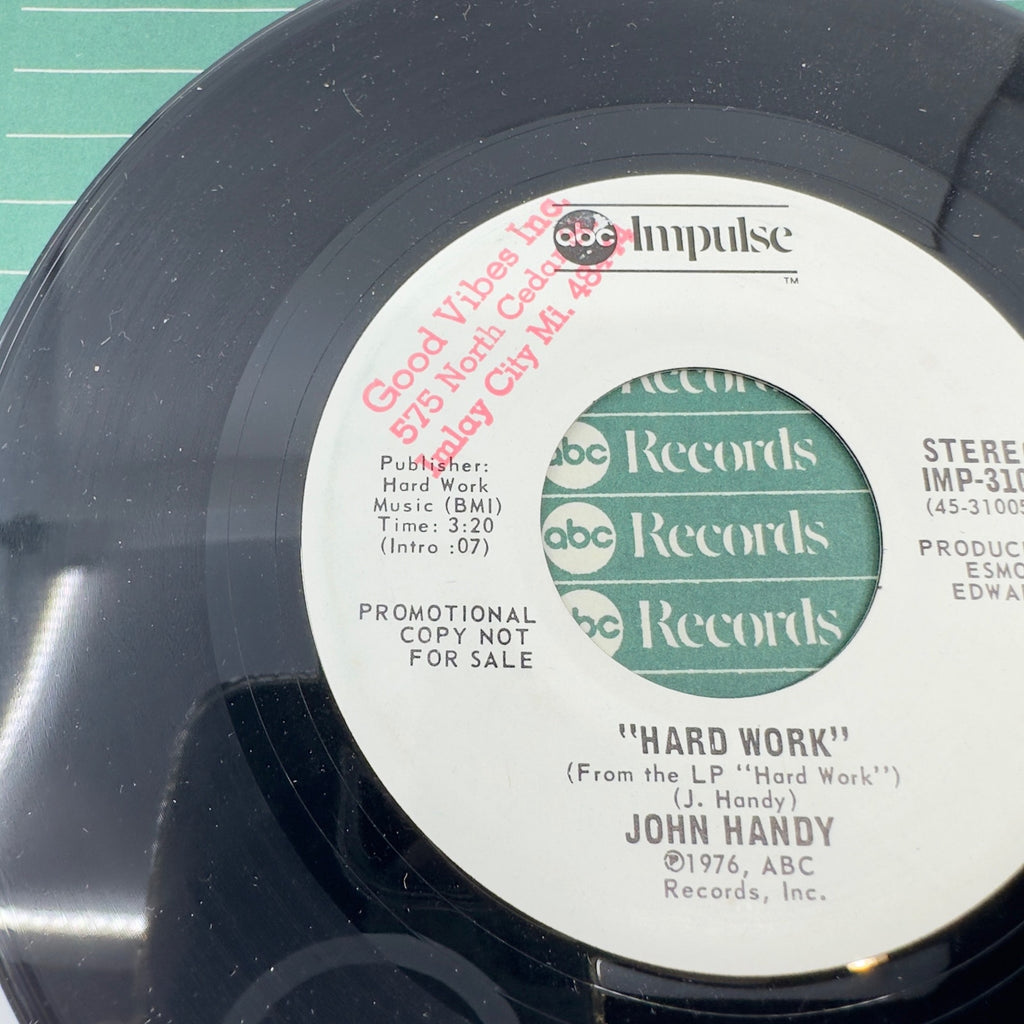 John Handy Hard Work Vinyl Record Album ABC 1976