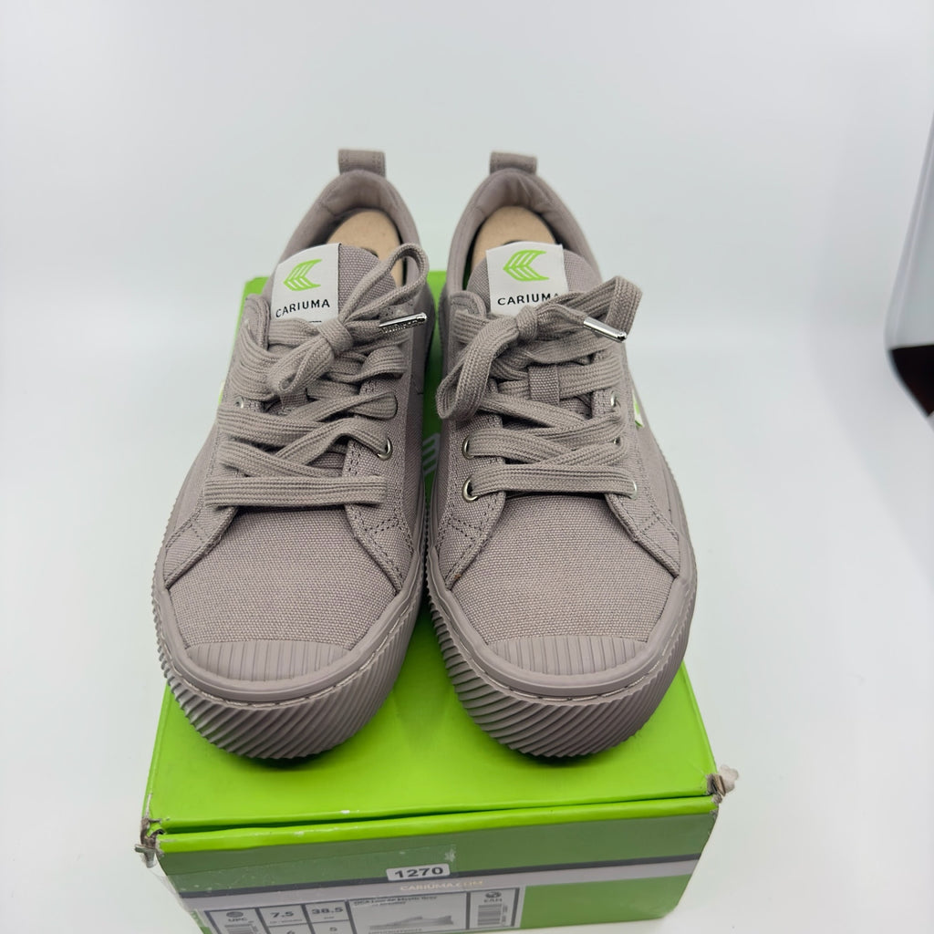 Cariuma Unisex Oca Low Sneaker Shoes Lace-Up All Mystic Grey Canvas Size 6/7.5