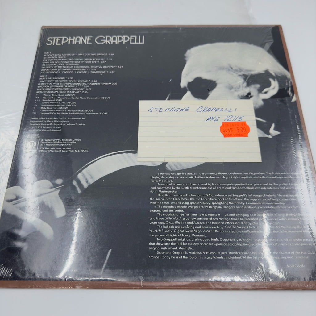 Pye Records Stephane Grappelli 1973 Vinyl Record Album new