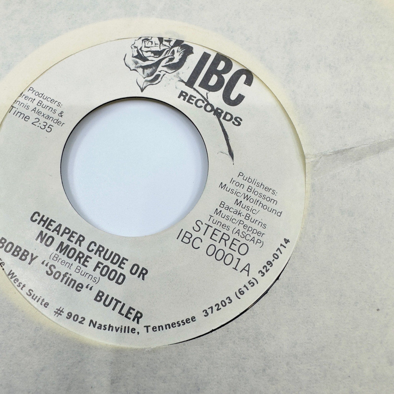 IBC Records Bobby "Sofine" Butler -Bobby's (Nervous) Breakdown- LP, Vinyl Record