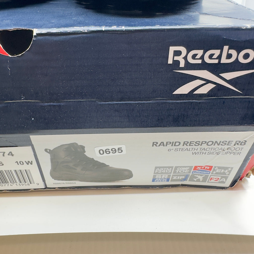 Reebok Mens Rapid Response Military Tactical Boot Lace Up Leather Black Size 10W