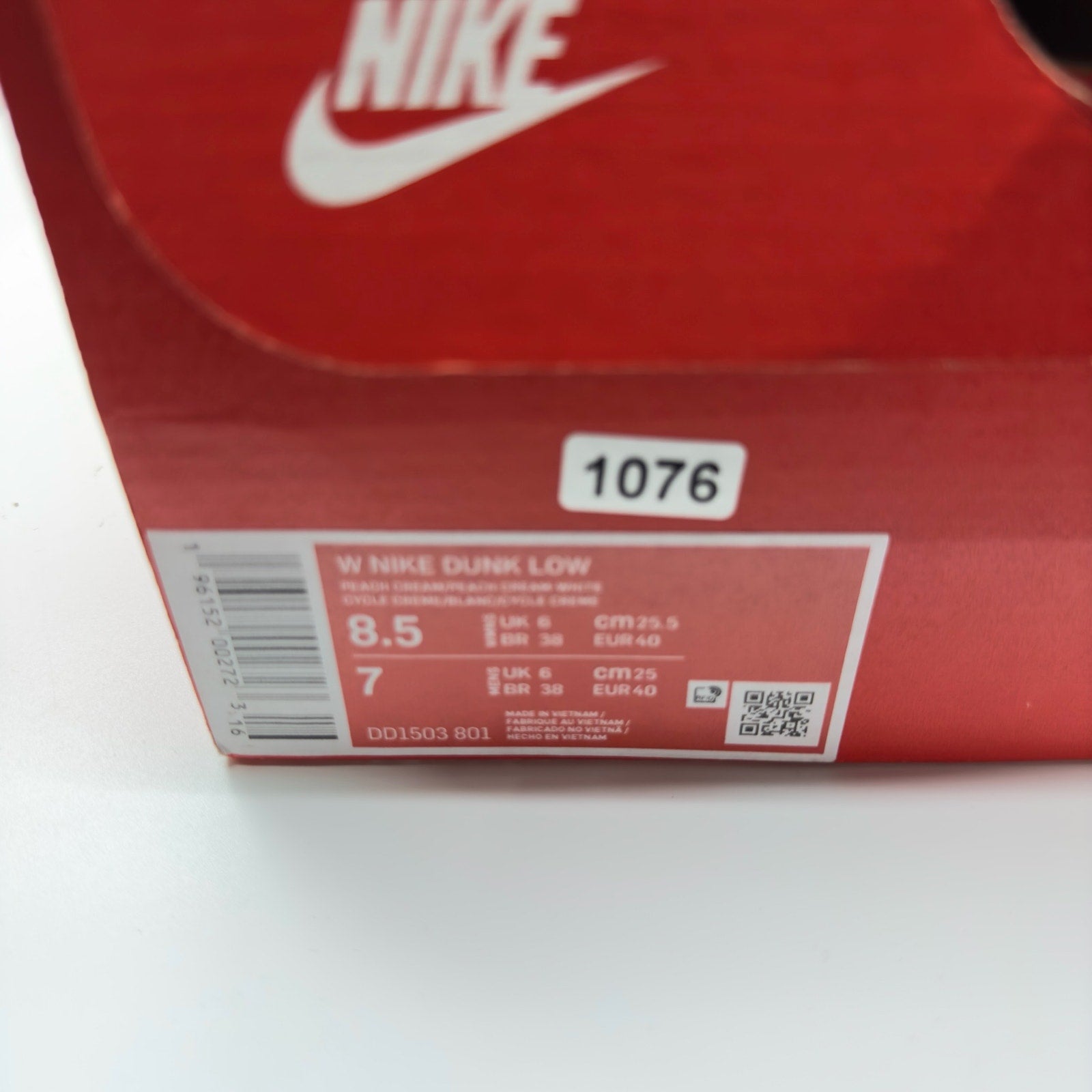 Nike Dunk Low Lace-Up Sneaker Shoes DD1503-801 Peach Cream Womens Size 8.5