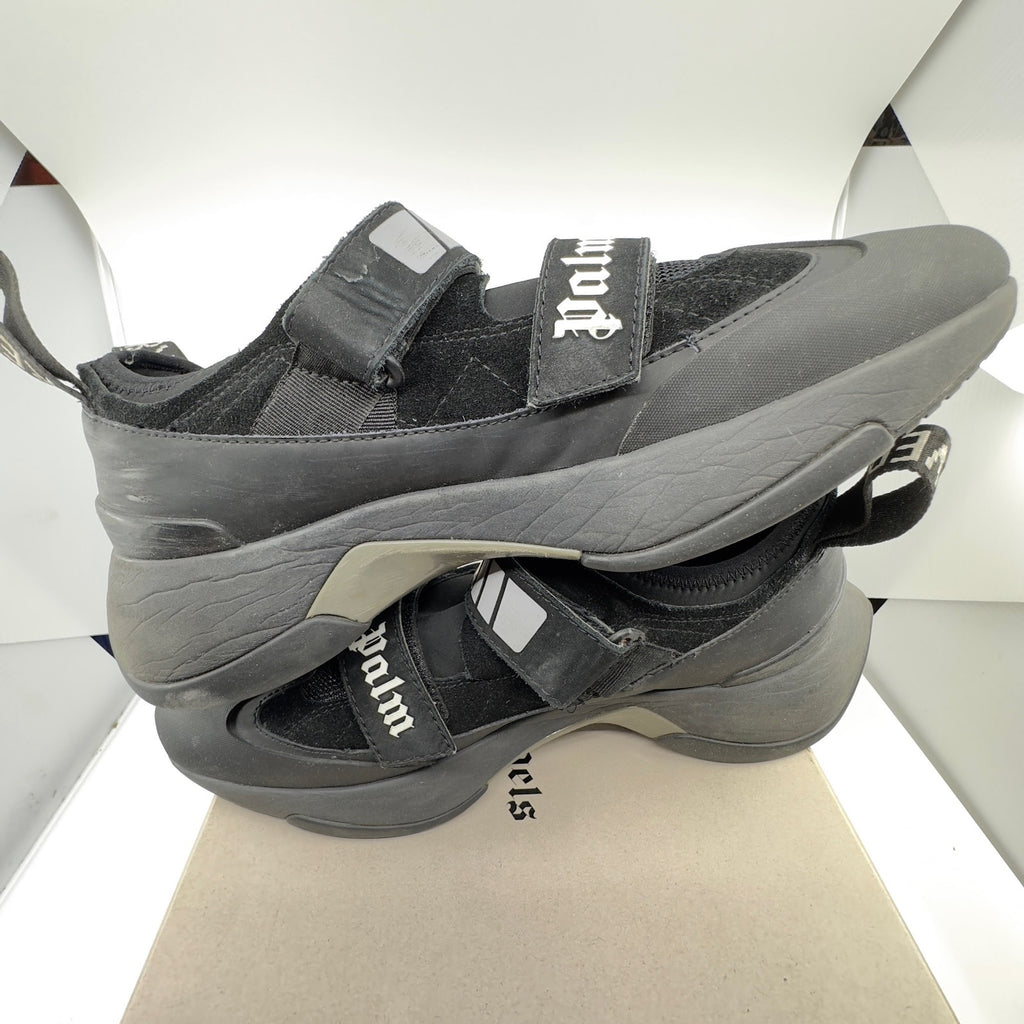 Palm Angels Mens Recovery Touch Strap Low Sneaker Shoes Black White Size EU 44