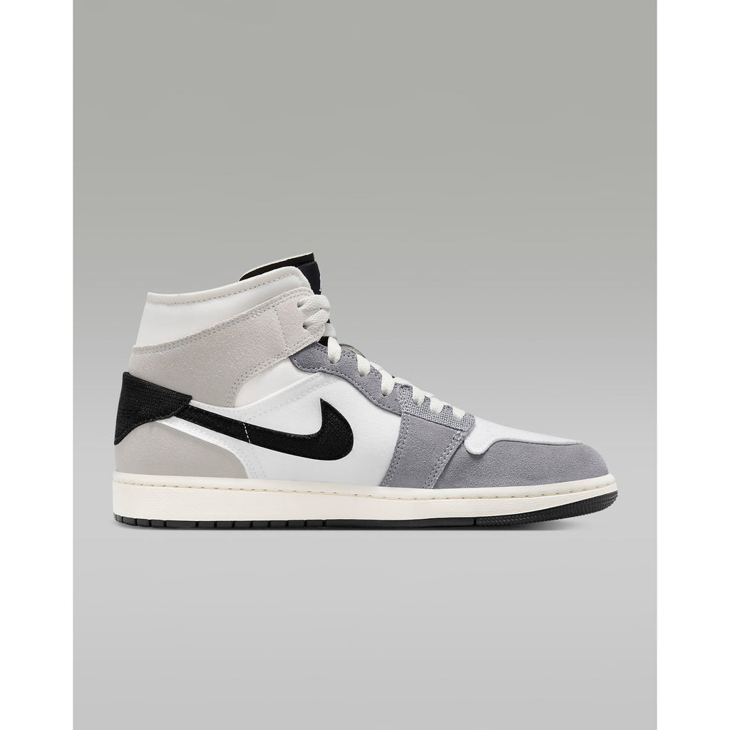 Nike Mens Air Jordan 1 Mid SE Craft High Sneakers Cement Gray/Black 9 DZ4136-002