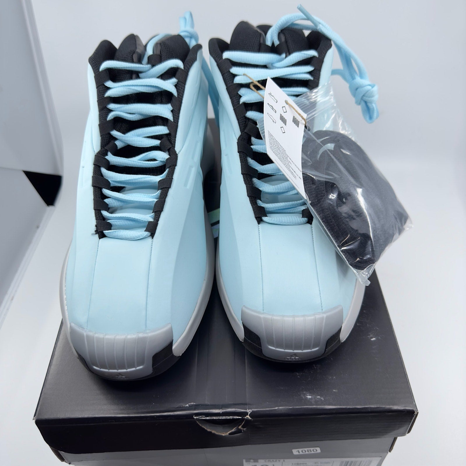 Adidas Crazy 1 Ice Blue Sneaker Shoes Supplier Color Core Black Mens Sz 10.5