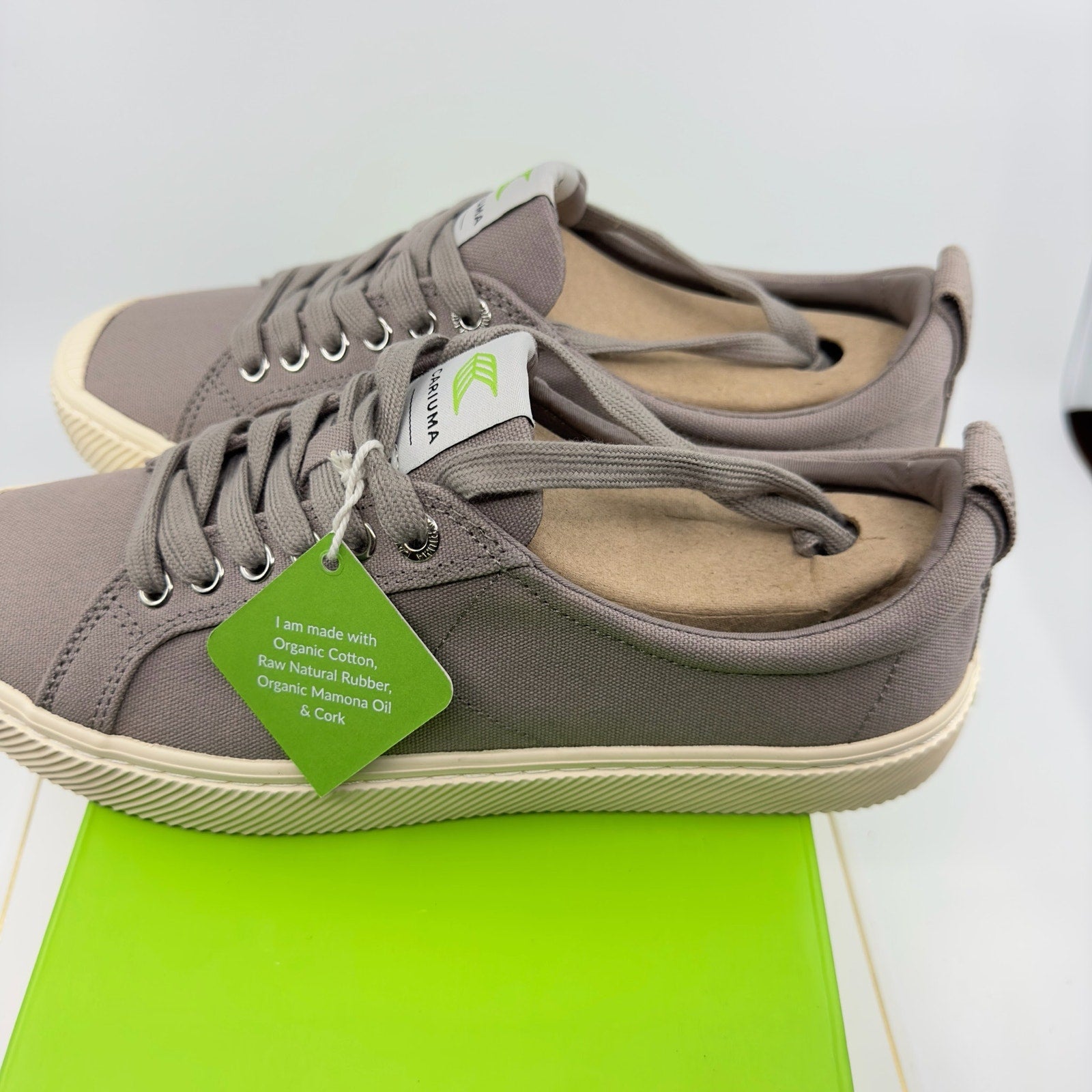 Cariuma Unisex Oca Low Sneaker Casual Shoes Lace-Up Mystic Grey Canvas Sz 9.5/11
