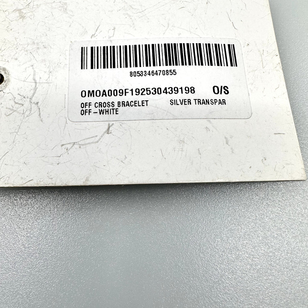 Off-White C/o Virgil Abloh Off Cross Bracelet Embossed Logo Silver Transparent