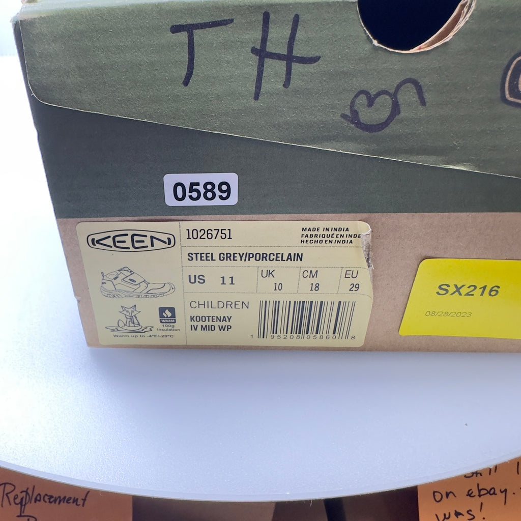 Keen Kids  Chukka Boots Kootenay IV Mid Hook & Loop Ankle Shoes Brown Size 11