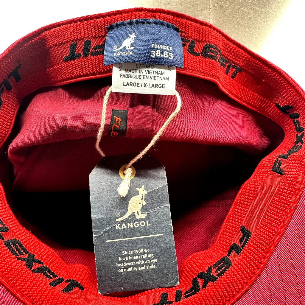 Kangol Mens Cotton Twill Army Cap Spell Out Logo Embroidered Cardinal Size S-M