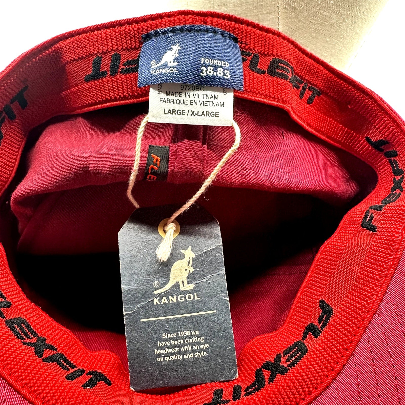 Kangol Mens Cotton Twill Army Cap Spell Out Logo Embroidered Cardinal Size S-M