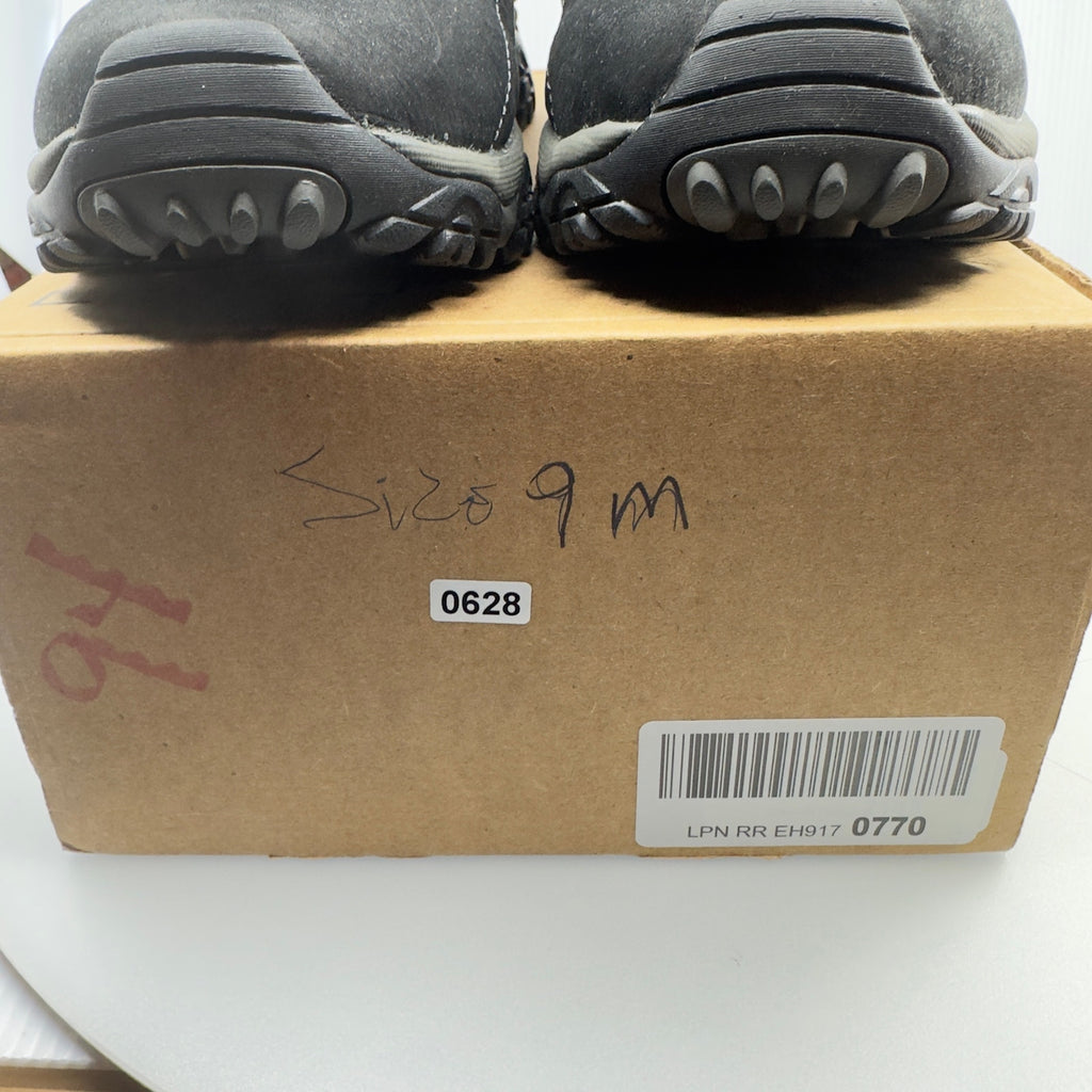 Merrell Mens Moab Adventure Moc Hiking Leather Slip On Shoes Black Size 9