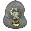 New Era Men's Fitted Hat 59Fifty Colorado Rockies MLB Flat Bill Gray Gold 7 3/8