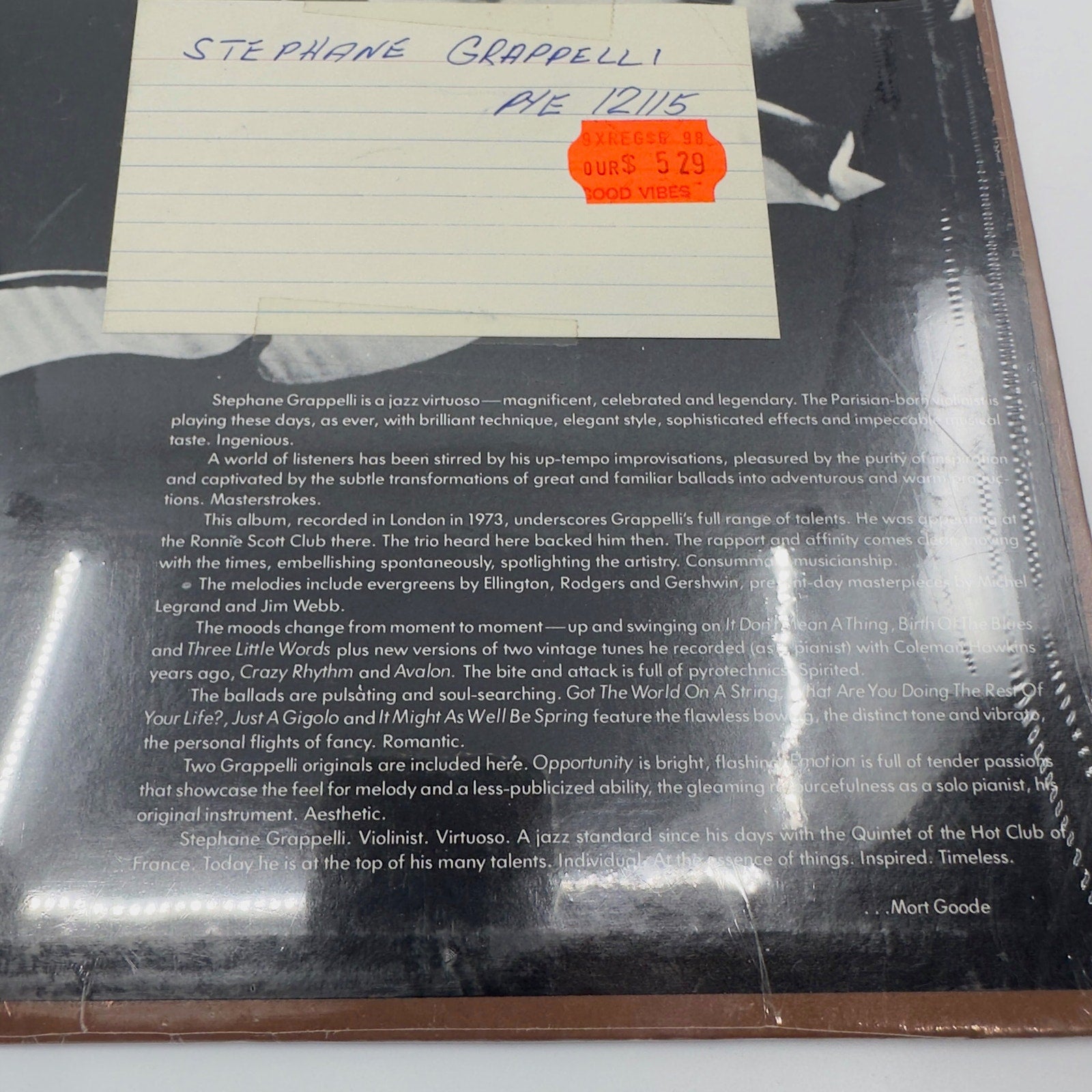 Pye Records Stephane Grappelli 1973 Vinyl Record Album new