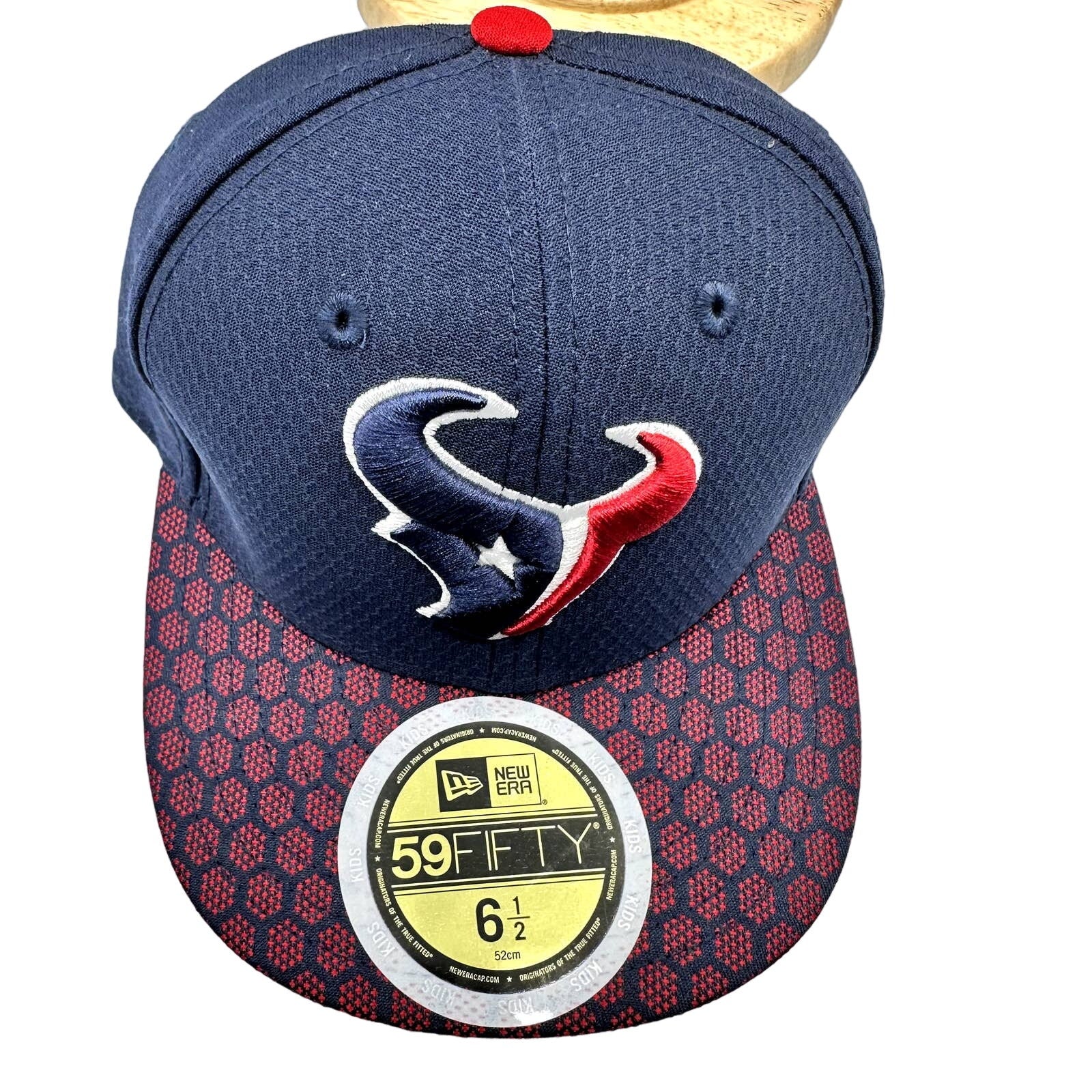 New Era Hat Houston Texans NFL 59Fifty Flat Bill Navy Blue Size 6 1/2 / Medium