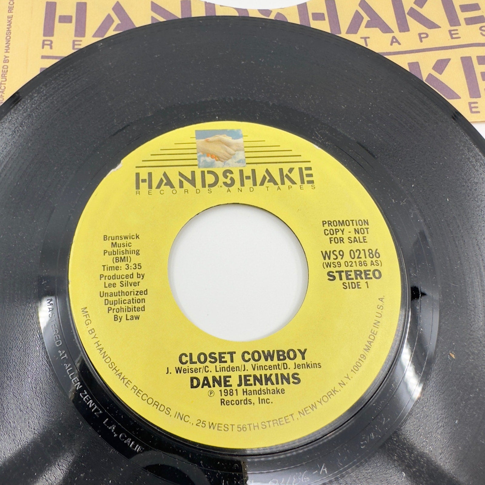 Dane Jenkins - Closet Cowboy Vinyl Record Album LP