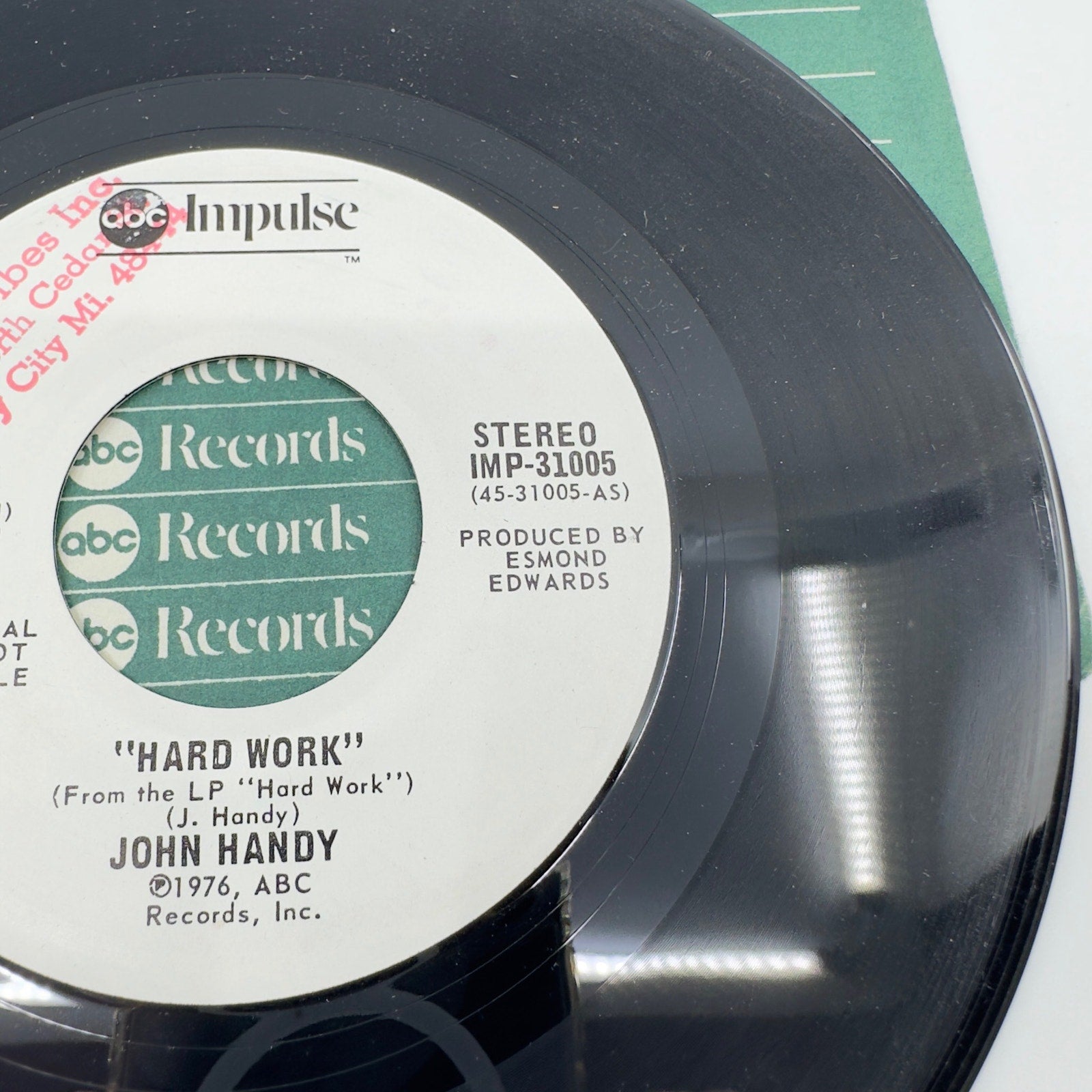 John Handy Hard Work Vinyl Record Album ABC 1976