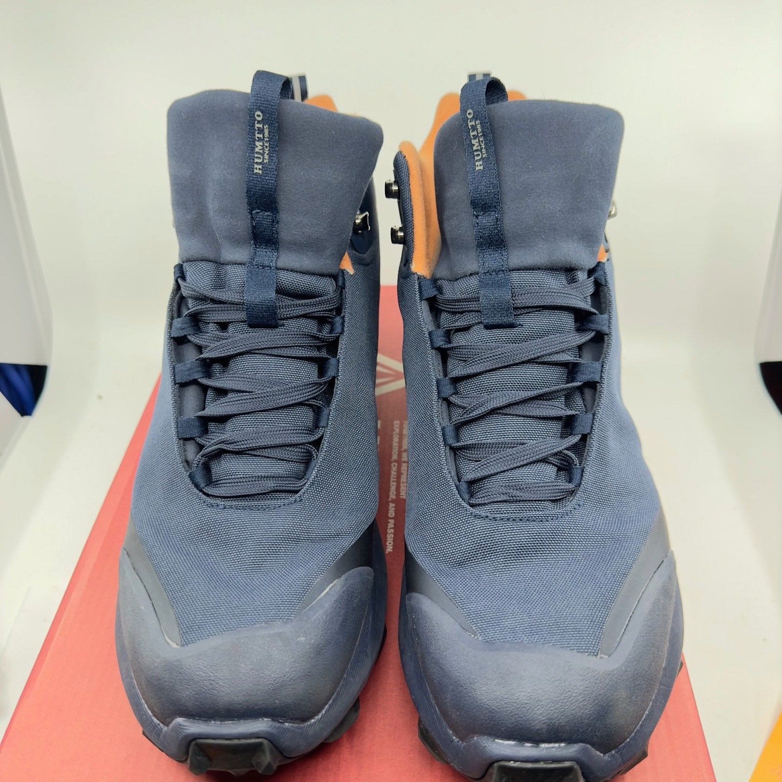 HUMTTO Mens All-Terrain Waterproof Hiking Boots Outdoor Series Navy Blue Sz 11.5
