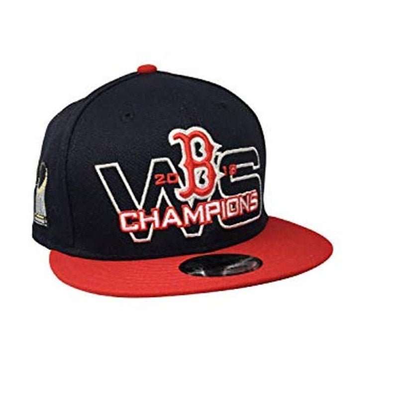 New Era Mens Boston Red Sox Adjustable 9Fifty MLB Straight Brim Cap Blue Sz OS