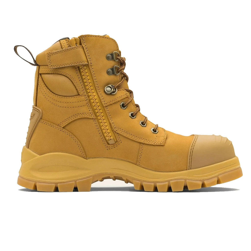 Blundstone Mens Shoes Rotoflex Ankle Zip/Lace Composite Safety Boot Wheat Size 6