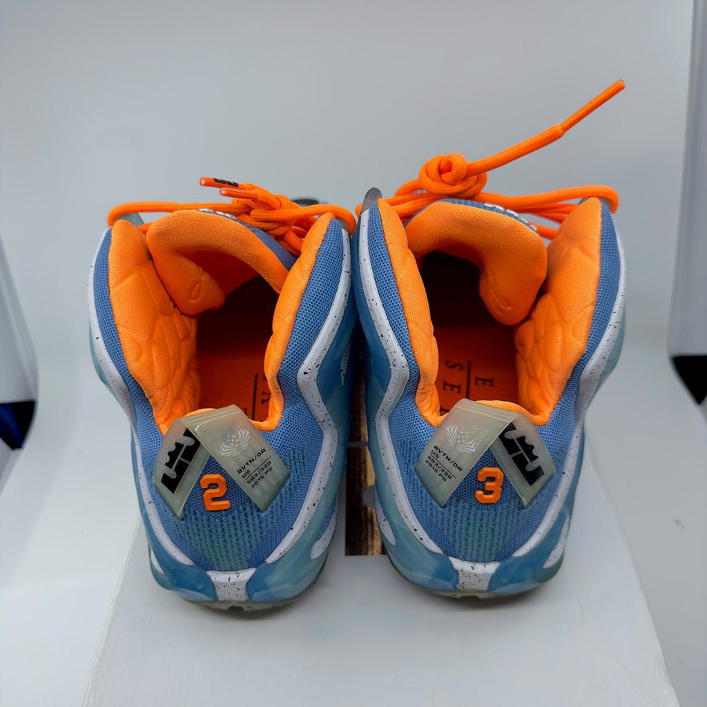 Nike LeBron 12 Elite Elevate Sneaker Shoes Bleu Carolina/Blanc/Noir Mens Sz 11.5