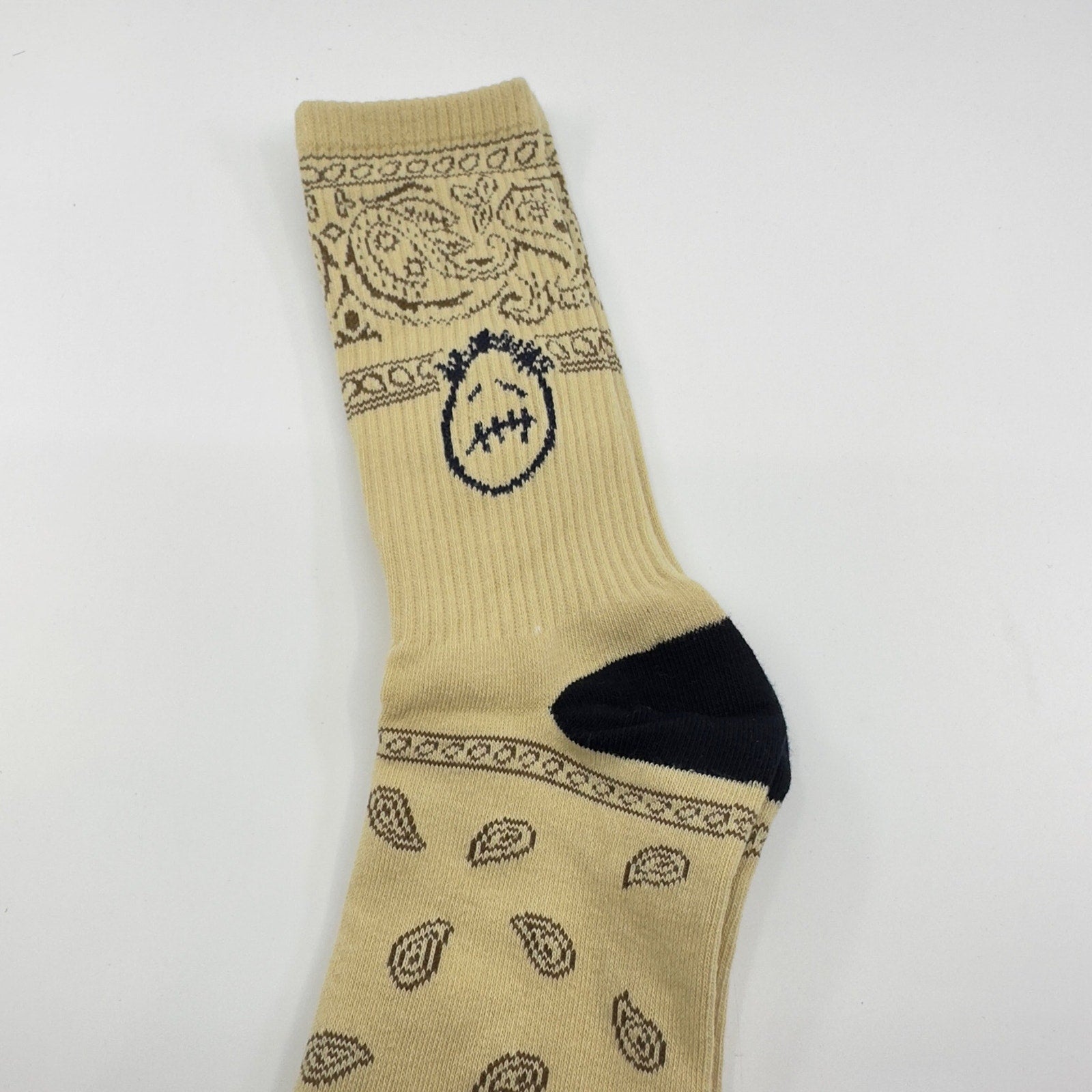 Mens Travis Scott Training Socks Cashew Flower Cotton Brown/ Black OS