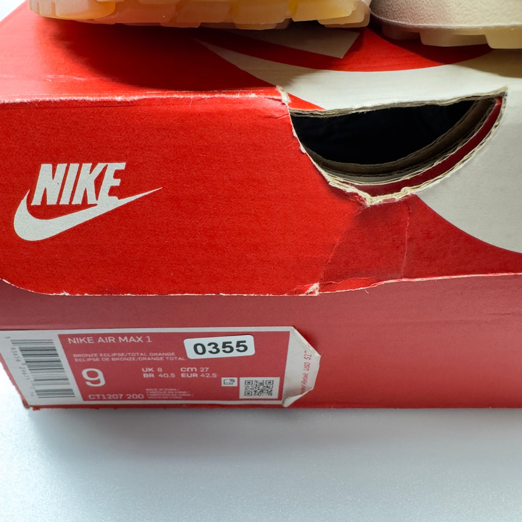 Nike CT1207-200 Air Max 1 Houndstooth 2019 Low Top Sneakers Bronze Eclipse 9