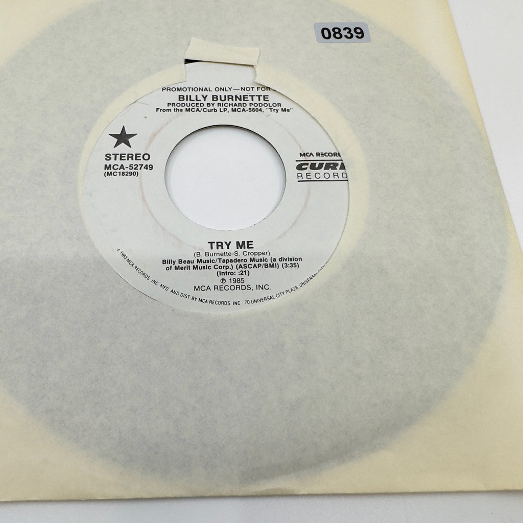 Billy Burnette 1985 Vinyl Record Try Me - LP, Vinyl Records